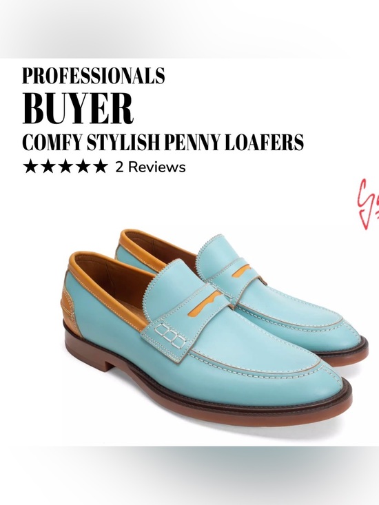 John Fluevog Other - Fluevog LIKE NEW Professionals Buyer blue/orange comfy penny loafer-10 (fit 10.5
